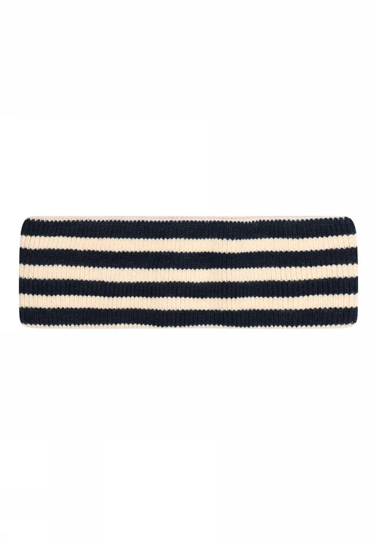 Mp Denmark Bergen striped Stirnband Dark Denim Melange 10 97537 498, Stirnband dunkelblau gestreift