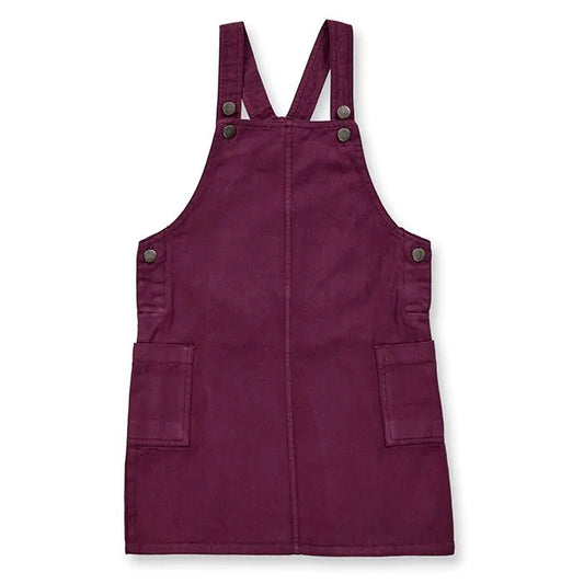 Sense Organics Pia Dungaree Dress, Latzkleid plum, lila