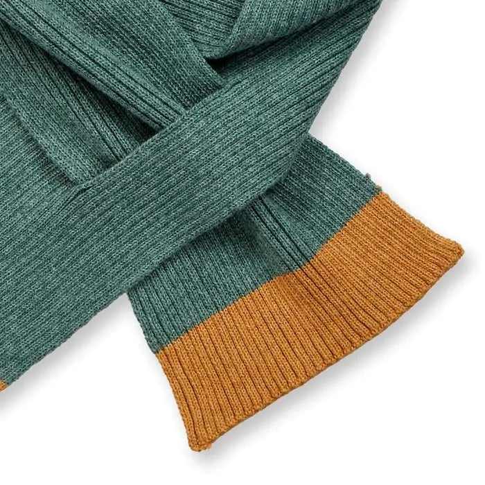 Sense Organics Frana Knitted Scarf, Schal, dark sage camel