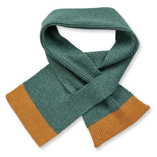 Sense Organics Frana Knitted Scarf, Schal, dark sage camel