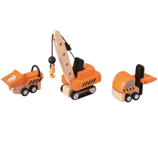 Plan Toys Baustellenfahrzeuge orange