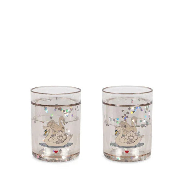 Konges Slojd Glitter Cups 2 Pack swan off white, Glitzerbecher