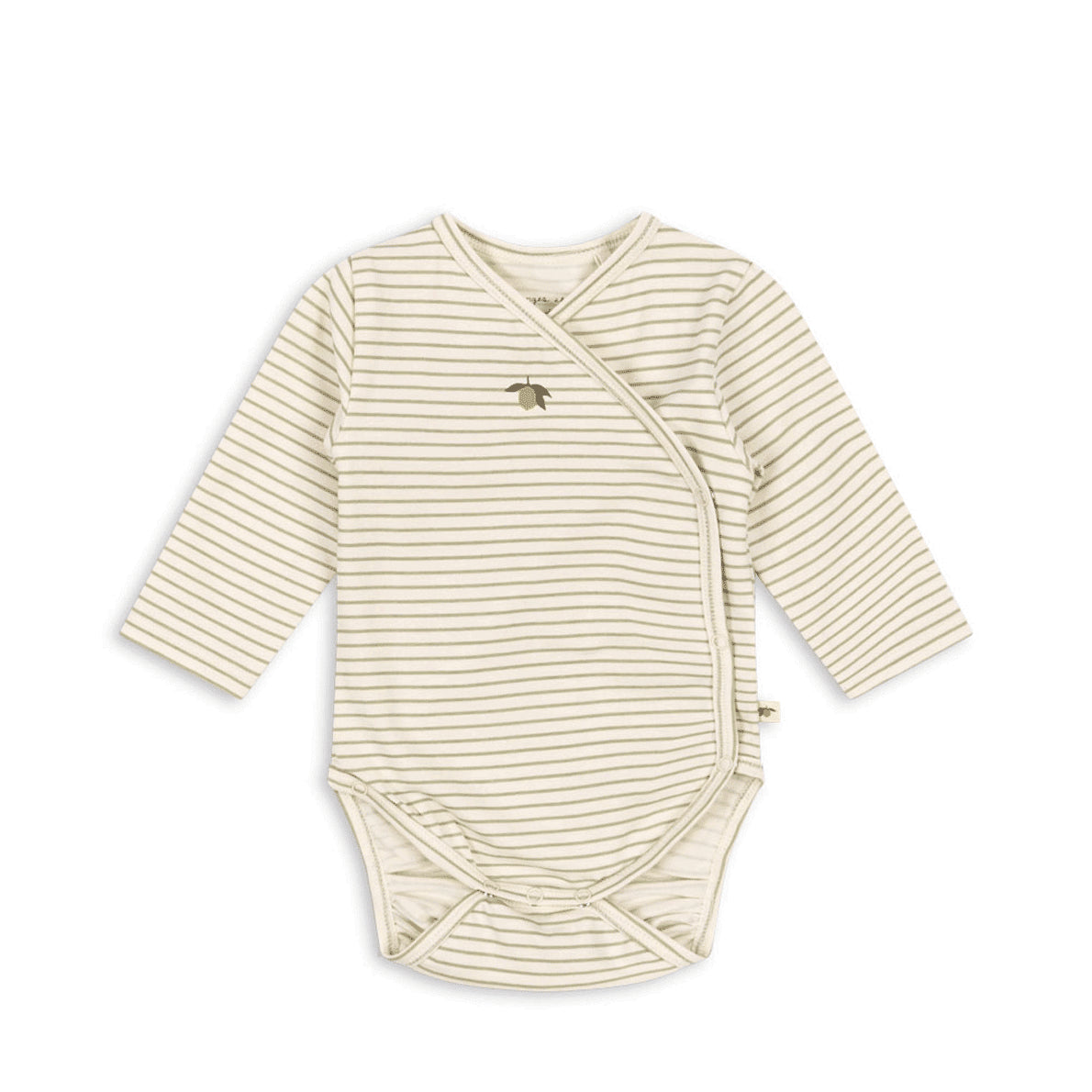 Konges Slojd Basic Body GOTS tea stripe Zitrone, Langarmbody, Wickelbody