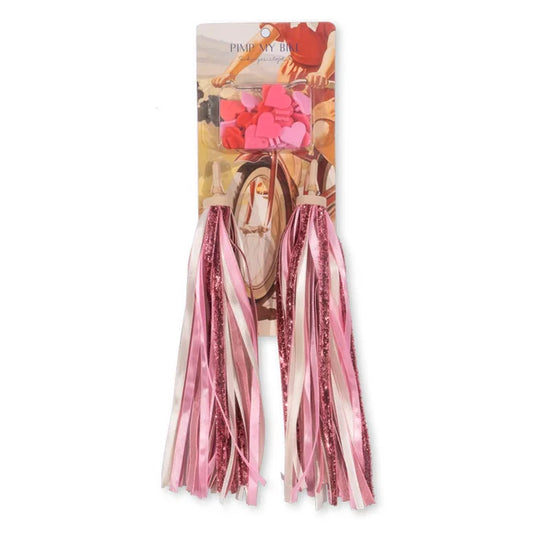 Konges Slojd Bicycle Streamers Lenkerfransen, Perlen pink glitter