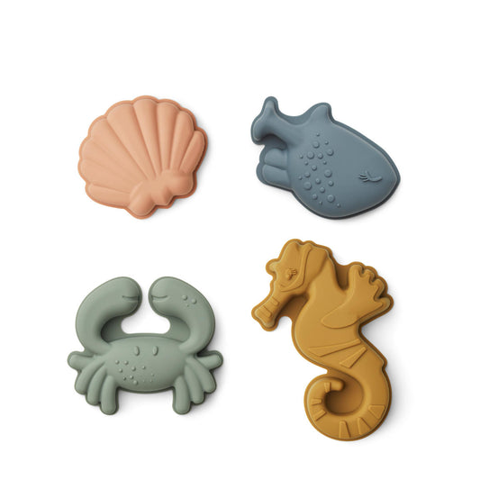 Liewood Gill Sandformen Sea Creature Moulds 4-Pack