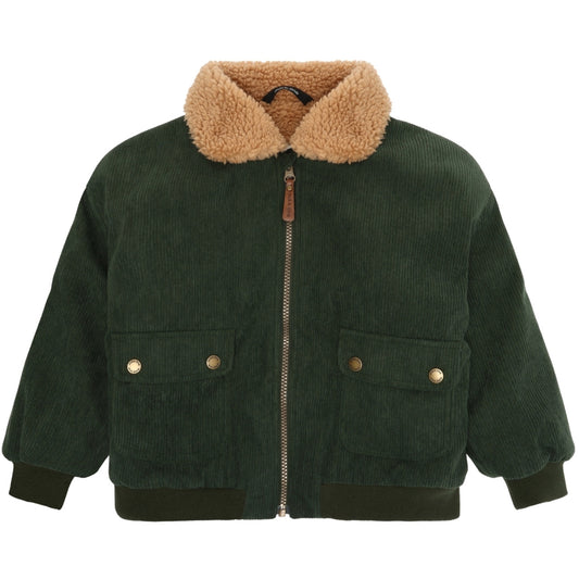 Mikk-Line Corduroy Jacket w Teddy, Cordjacke mit Kragen duffel bag, green