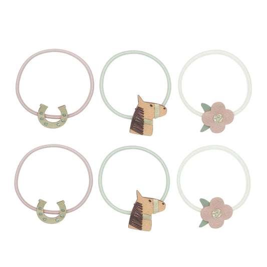 Mimi & Lula Pferde Haargummis Scrunchies, pastell, 6er Pack