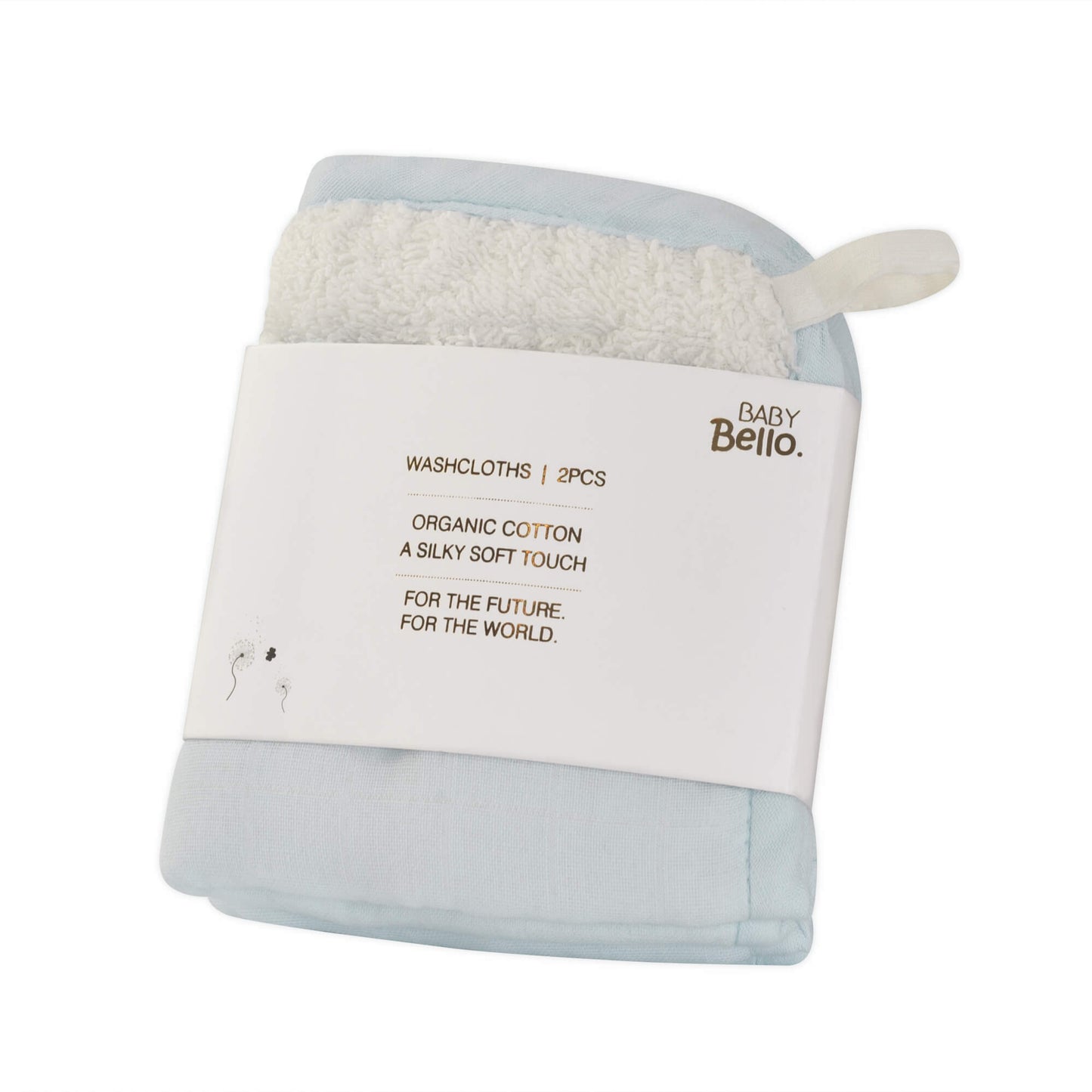 Baby Bello Waschlappen 2er Pack Cashmere Blue