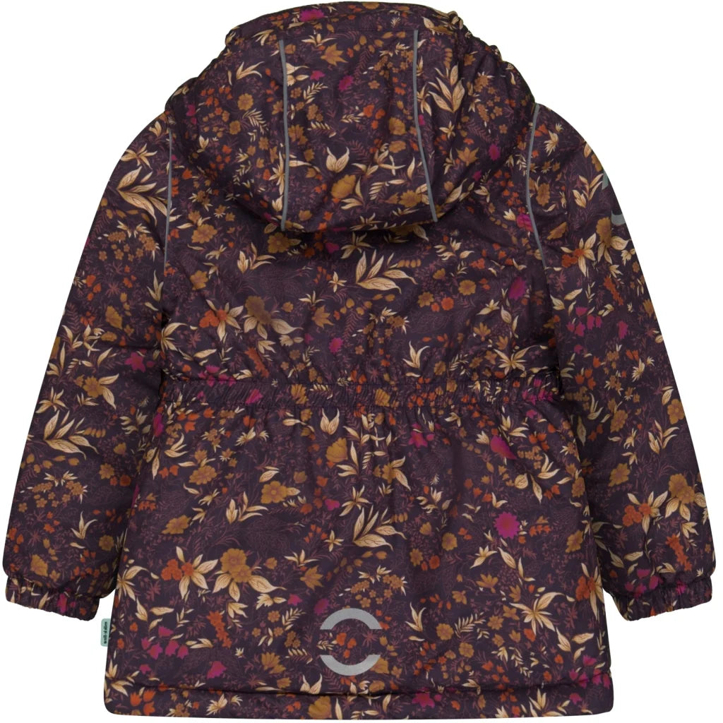 Mikk-Line Winterjacke Nightshade lila braun mit Blumen, 16231