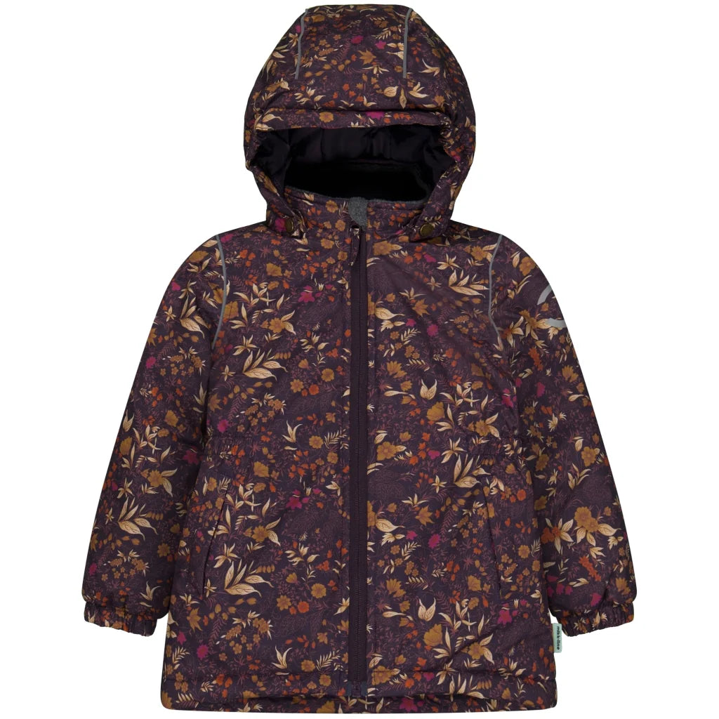 Mikk-Line Winterjacke Nightshade lila braun mit Blumen, 16231