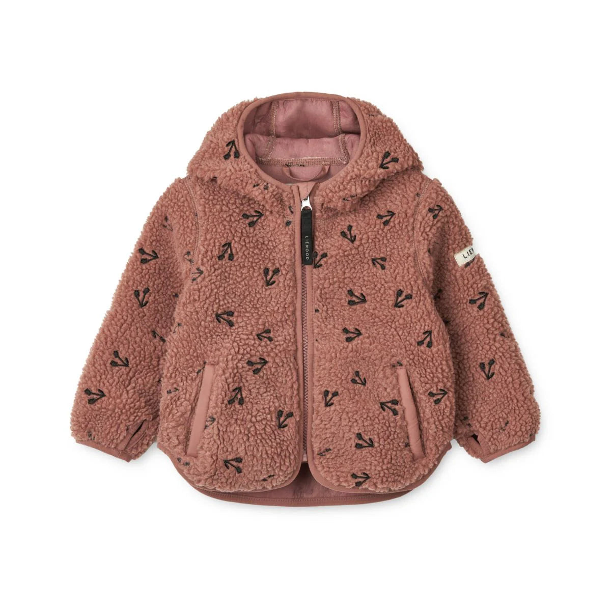 Liewood Mara Pile Jacket with Ears Cherries, dark rosette, Fleecejacke, Jacke