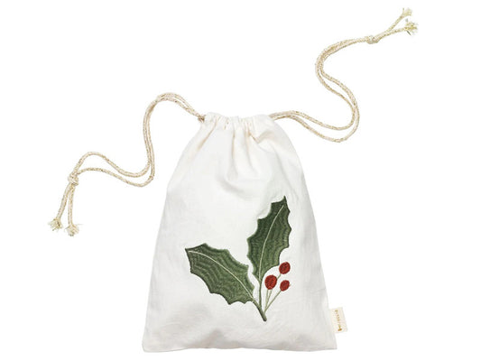 Fabelab Gift Bag Christmas Buckthorn Embroidery Birch, Geschenkbeutel Weihnachten