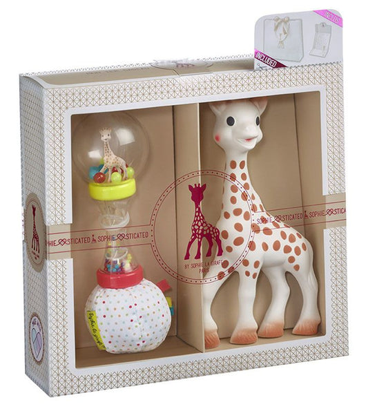 Sophie la Girafe Geschenkset Willkommensgruß Nr.4 Maracas Rassel