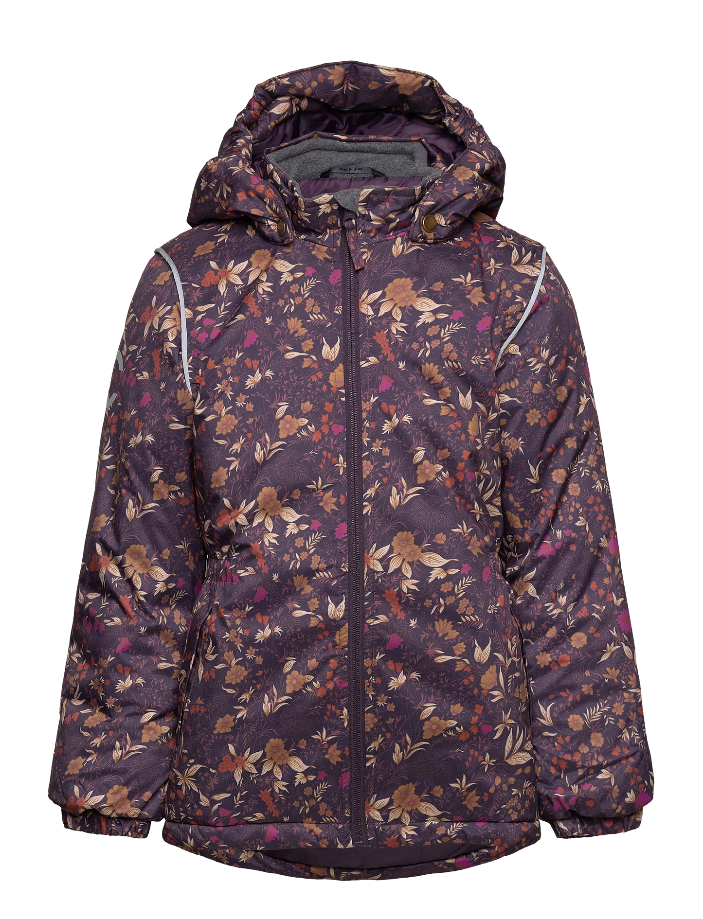 Mikk-Line Winterjacke Nightshade lila braun mit Blumen, 16231