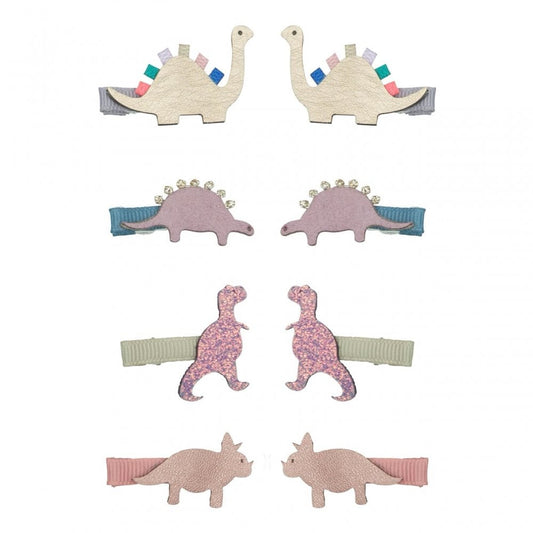 Mimi & Lula Mini Haarclips Dino, blau, rosa, lila, 8er Pack