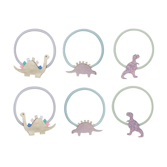 Mimi & Lula Dino Scrunchies, Haargummies, blau lila grün 6er Pack