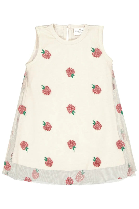 The New TnsJosephine S_L Dress White swan, Kleid mit Himbeeren